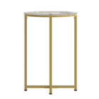 Flash Furniture Greenwich Collection Glass End Table with Matte Gold Frame-Clear Tempered Glass Surface