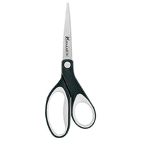 Westcott KleenEarth 8" Straight Soft Handle Scissors, Black-Package is made with 80% post consumer content. Handles are made with 70% recycled material and 30% post-consumer content.