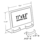 Azar Displays Slanted Sign Holder, 2 Pack (252075)-Dimensions: 8.5H x 11W"