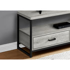 Monarch Specialties 2871 Tv Stand - 48"L/Grey/Black Metal-Compact design and modern style are great for a living room or bedroom in need of a space-saving media console
