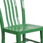 Flash Furniture Green Metal Indoor-Outdoor Chair-Adjustable Floor Glides