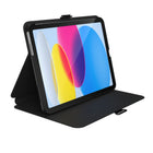 Speck Balance Folio Case for iPad (A16/10th Generation) - Black/White-Magnetic camera shield snaps into place