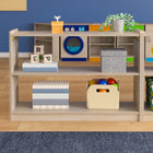 Flash Furniture Bright Beginnings Commercial Grade Extra Wide 2 Shelf Wooden Classroom Open Storage, Safe, Kid Friendly -Natural-Wipe Clean with a Damp Cloth