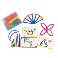 Learning Advantage Junior GeoStix (CTU21365)-Activity guide provides suggestions about making shapes, comparing different sizes, creating different items, developing a story, and recognizing numbers.
