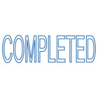 Trodat Eco Printy Stock Stamps - English - "Completed" - 1 1/2" x 1/2" - Blue-Contains up to 65% post-consumer recycled plastic