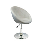 Nicer Furniture Round Leisure Vanity Stool - White-Back and arm support