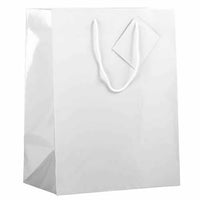 JAM Paper Glossy Gift Bags with Rope Handles - Large - 10 x 13 - White - 3 Bags/Pack-Color: White Glossy