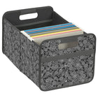 Merangue Collapsible File Storage Bin - Double Compartment - Black Paisley-Storage bin to store file folders, documents, and other essentials
