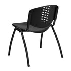 Flash Furniture HERCULES Series Black Plastic Stack Chair with Oval Cutout Back & Black Frame-Ergonomically Contoured Design with Black Plastic Back and Seat