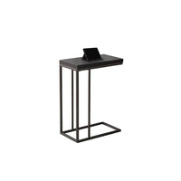 Monarch Specialties 3088 Accent Table - Espresso/Bronze Metal-Warm cappuccino coloured surface