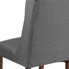 Flash Furniture HERCULES Preston Series Tufted Parsons Chair - Grey Fabric-Mahogany Wood Legs