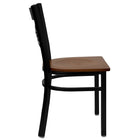 Flash Furniture HERCULES Series Black "X" Back Metal Restaurant Chair - Cherry Wood Seat - 2 Pack-Cherry Finished Wood Seat