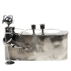 Truu Design Bar Natural Finish Iron Wine Holder, 12 x 10 inches, Silver-Measures 12" x 10" x 3.5" (L x H x W) in dimensions