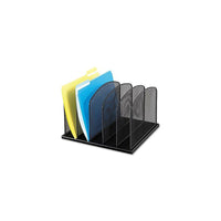 Safco Vertical Mesh Desk Organizer, 5 Compartments-This mesh desk organizer helps you manage papers, folders and small binders while also keeping them accessible on the work surface