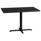 Flash Furniture 24'' x 42'' Rectangular Laminate Table Top, Black with 22'' x 30'' Table-Height Base (XUBK2442T2230)-Hospitality Table