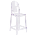 Flash Furniture Ghost Counter Stool with Oval Back - Transparent Crystal-Transparent Crystal Finish