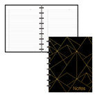 Blueline MiracleBind Gold Collection Notebook – 9-1/4" x 7-1/4" – Black – 58 Sheets-Grey ruling with margin