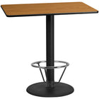 Flash Furniture Laminate 30"W x 48"L Round Base Table, Natural (XUNT3048TR24B4F)-Bar height hospitality table