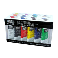 Liquitex Basics Acrylic Paint 3699328 Acrylic Tube Set, 22mL x 24, 24/Pack-Paint is thick, creamy with satin finish; good pigment load.