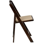 Flash Furniture HERCULES Fruitwood Wood Folding Chair with Vinyl Padded Seat - 4 Pack-Beechwood Construction