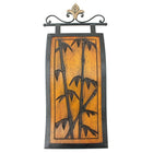 Cathay Importers Bamboo And Metal Scroll Wall Decor  (EC-22-0028)-Black metal