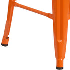 Flash Furniture 24" High Backless Orange Metal Indoor-Outdoor Counter Height Stool with Square Seat-500 lb. Weight Capacity