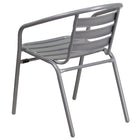 Flash Furniture Silver Metal Restaurant Stack Chair with Aluminum Slats-Curved Aluminum Triple Slat Back