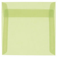 JAM Paper Square Translucent Vellum Envelopes - 5.5" x 5.5" - Leaf Green - 25 Pack -Colour: Leaf Green Translucent