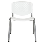 Flash Furniture HERCULES Series Plastic Stack Chair with Titanium Grey Powder Coated Frame - White-Set of 5 Multipurpose Stack Chairs