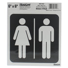 Headline Sign MEN/WOMEN Self-Stick Signs - 6" H x 6" L - Black/Gray - 2 Pack-Hang on or next to Unisex Restroom door.