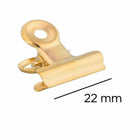 JAM Paper Metal Bulldog Clips - Small - 22mm - Gold - 25 Pack-Size: 22mm