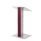 Urbann Y5 Lectern No Wheels - Mahogany Wood - Aluminum Grey-Free standing, speeches