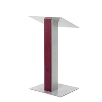 Urbann Y5 Lectern No Wheels - Mahogany Wood - Aluminum Grey-Free standing, speeches