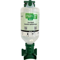 Plum Single Truch Mount Eyewash Kit with 500mL Saline Bottle with Eyecup and Sterile-Sterile 500ml saline bottle with eyecup