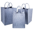 Truu Design, Rectangular Felt Storage Tote Basket, Set of 3, 15 x 13.75 x 18 inches, Light Grey-Large basket measures 15" x 13.75" x 18", medium basket measures 13.75" x 12" x 16.5", and small basket measures 12" x 10.5" x 15.5" in dimensions (L x H x W)