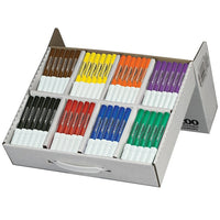 Dixon Prang Washable Art Marker Masterpack - 8 Colours - 200 Pack (DIX80613)-Eight popular Colours, including red, orange, yellow, green, blue, purple, brown and black, make sure they get noticed.