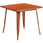 Flash Furniture 31.5" Square Copper Metal Indoor-Outdoor Table-Metal Cafe Table