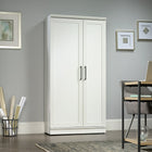 Sauder 422427 HomePlus Storage Cabinet - Soft White-Swing-out storage door features three adjustable and three fixed shelves. 