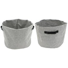 Cathay Importers Polyester Round Storage Basket, 15"Dia x 11"H, Grey, 2/Pack-11"H x 15"diam