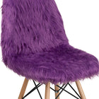 Flash Furniture Shaggy Dog Purple Accent Chair-Back Width: 11" - 17"