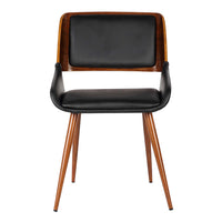 Armen Living Panda Mid-Century Dining Chair - Black-Mid-century modern Panda Dining Chair