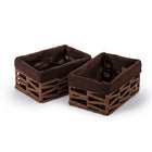 Truu Design Square Geo Weave Basket with Liner, Set of 3, 9.25 x 9.25 inches, Brown-Perfect for storing household items