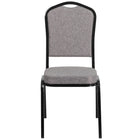 Flash Furniture HERCULES Series Crown Back Stacking Banquet Chair in Grey Fabric - Black Frame-Multipurpose Banquet Chair