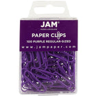 JAM Paper Coloured Standard Paper Clips, Small, Purple Paperclips, 6 Packs of 100, 600 Total (2183753g)-Length: 1 1/8"