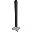Azar Displays 60" x 4" x 4" Standard Interlocking Pegboard Display Tower, Black (700226-BLK)-Revolves on a square wheeled base
