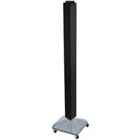 Azar Displays 60" x 4" x 4" Standard Interlocking Pegboard Display Tower, Black (700226-BLK)-Revolves on a square wheeled base