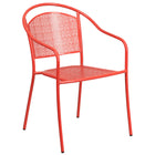 Flash Furniture Coral Indoor-Outdoor Steel Patio Arm Chair with Round Back-Stacks up to 8 Chairs High