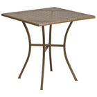 28'' Square Gold Indoor-Outdoor Steel Patio Table Set with 4 Square Back Chairs [CO-28SQ-02CHR4-GD-GG]-Designed for Indoor and Outdoor Use