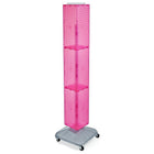Azar Displays 8" x 8" x 60"Interlocking Pegboard Display with Wheels, Pink (703390-PNK)-Works great with Azar's line of hooks and accessories