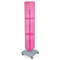 Azar Displays 8" x 8" x 60"Interlocking Pegboard Display with Wheels, Pink (703390-PNK)-Works great with Azar's line of hooks and accessories